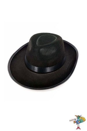 шляпа Гангстера черная, фетр