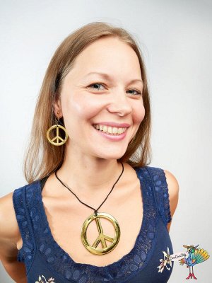 Набор украшений Хиппи золото, клипсы и кулон, D-7см