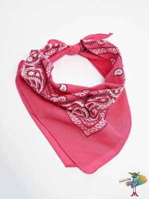 платок-бандана Ковбой, темно-розовая, 55х55 см