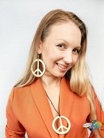 набор украшений Хиппи бронза, серьги и кулон, D-7см