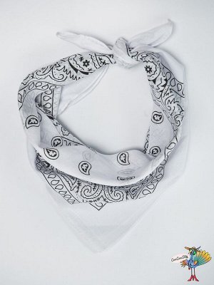 платок-бандана Ковбой, белая, 55х55 см