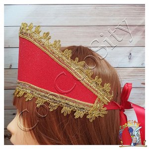 Кокошник Елизавета красный блеск, фоамиран (ТМ Lisena)