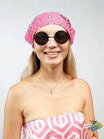 очки круглые Хиппи в стиле 70-х, кот Базилио черные, 13,5х5,5 см