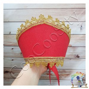 Кокошник Елизавета красный блеск, фоамиран (ТМ Lisena)