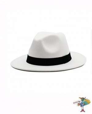 шляпа Гангстерская LUX белая, 56-58 см