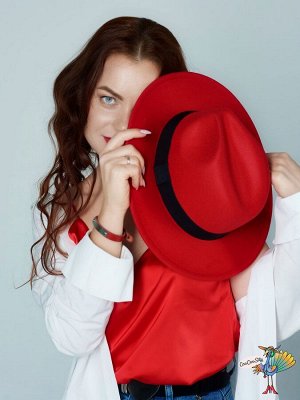 шляпа Гангстерская LUX красная, 56-58 см