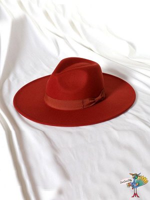Шляпа Гангстерская LUX рыжая, поля 9,5 см, 56-58 см