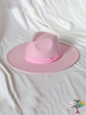 Шляпа Гангстерская LUX розовая, поля 9,5 см, 56-58 см