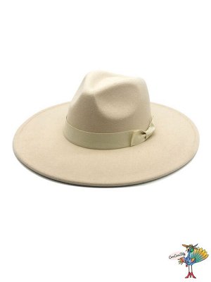 Шляпа Гангстерская LUX бежевый, поля 9,5 см, 56-58 см