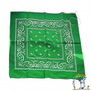 платок-бандана Ковбой, зеленый, 55х55 см
