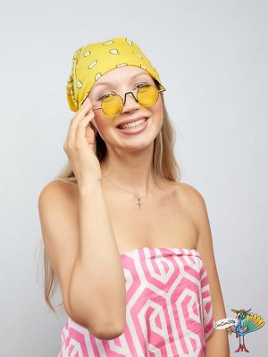 очки Круглые Ретро, желтые стекла, 14х4 см