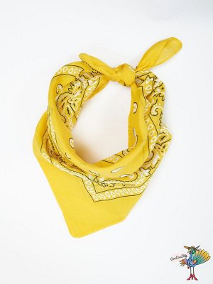 платок-бандана Ковбой, желтый, 55х55 см