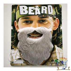 Борода серая BEARD, искуственный волос