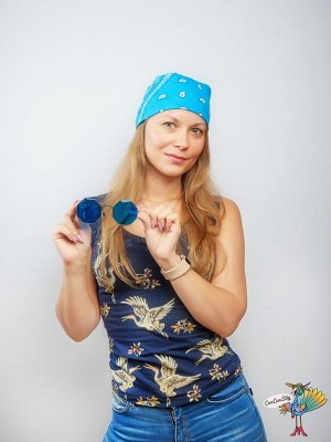 платок-бандана Ковбой, голубой, 55х55 см