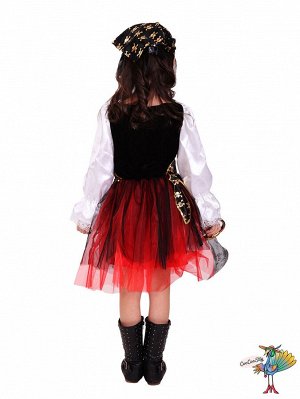 Костюм Пиратка, р-р XL, рост 130-145 (платье, пояс, бандана)