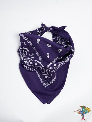 платок-бандана Ковбой, фиолетовый, 55х55 см