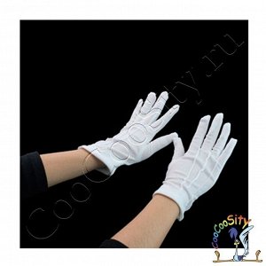 Карнавальные Белые перчатки фокусника или мима с тремя швами, текстиль