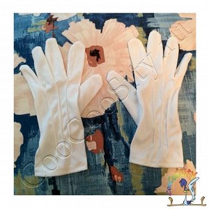 Карнавальные Белые перчатки фокусника или мима с тремя швами, текстиль