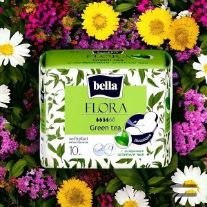 Прокладки гигиенические Bella Flora с ароматом зеленый чай 10 шт