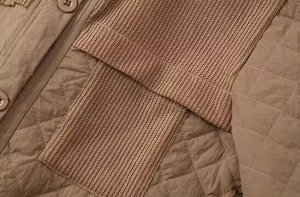 Куртка демисезонная стеганая на пуговицах, коричневый