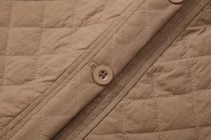 Куртка демисезонная стеганая на пуговицах, коричневый