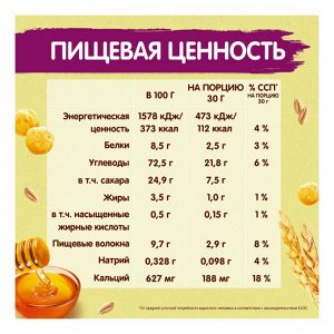 Готовый завтрак Хрутка медовые шарики, 230 гр.