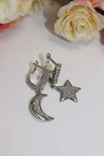 Серьги &quot;Ночное небо&quot; серебро