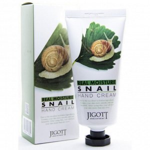 Jigott Крем для рук увлажняющий с муцином улитки Hand Cream Snail Real Moisture, 100 мл