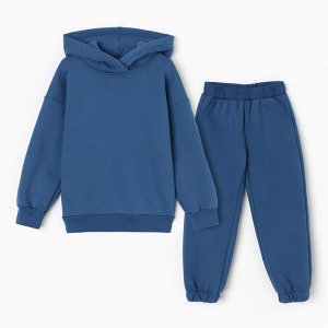 Костюм детский (толстовка, брюки) KAFTAN Basic line 36 (134-140), синий