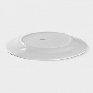 Тарелка керамическая пирожковая Доляна «Маки», d=17,5 см, цвет белый