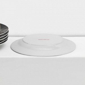 Набор керамической посуды Доляна «Кассиопея», 24 предмета: тарелки d=19/21/24 см, чайная пара 200 мл, цвет чёрный
