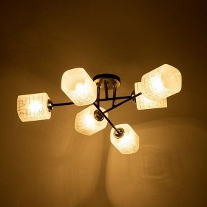 Люстра потолочная BayerLux «Аланди», 6хЕ27, 40 Вт, черно-хромовый, 62x62x28 см