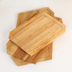 Набор досок разделочных «Ромб», в кассете, 36x22x1.8 см, 32x20x1.8 см, 28x18x1.8 см