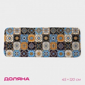 Коврик для ванной и туалета Доляна «Богемия», мозаика, 45x120 см