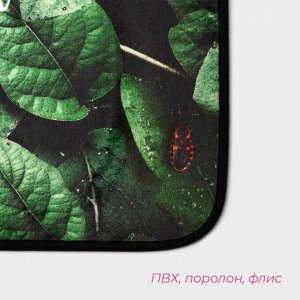 Набор ковриков для ванны и туалета Доляна «Тропики», 3 шт., 50x80, 45x50, 38x43 см