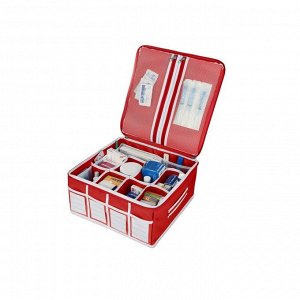 Домашняя аптечка KIDS SAFE, 34х34х16 см, 21 ячейка, красная