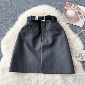 Женская мини юбка из экокожи, цвет серый