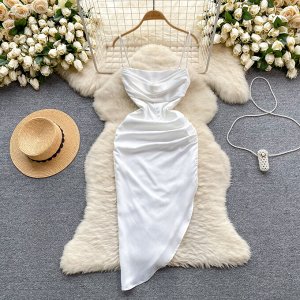 Женское платье-комбинация, цвет белый
