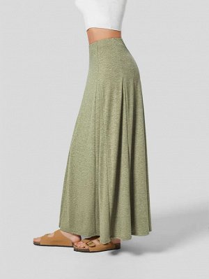 Женская юбка макси, цвет зеленый