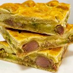 Пирог с  индейкой, брокколи и беконом в сливочном соусе 650 гр.🍗