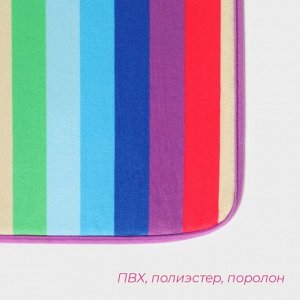 Коврик для ванной и туалета Доляна «Радужная волна», 40x59 см