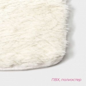 Коврики для ванной и туалета Доляна «Плюшевый», 3 шт., 80x50 см, 40x50 см, 40x35 см, белые