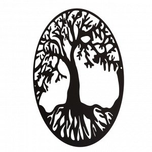 Панно "Дерево жизни" черное, d-400мм