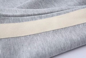 Трикотажные прямые брюки с лампасами, пояс на резинке, серый