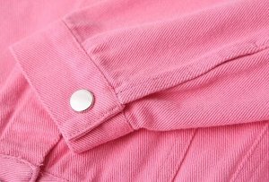 Джинсовая куртка на пуговицах с градиентом, розовый