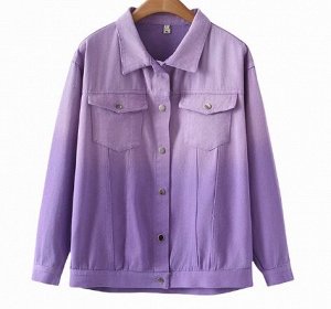 Джинсовая куртка на пуговицах с градиентом, фиолетовый