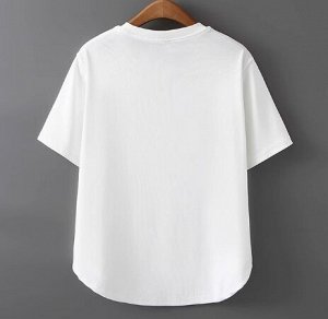 Трикотажная футболка с круглым вырезом и полукруглым подолом, серый