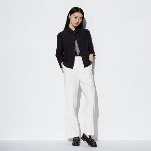 UNIQLO - стильные широкие брюки (76 см) - 00 WHITE