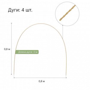 Парник от птиц: сетка 8 ? 2 м, затенение 35%; 6 дуг из стеклопластика, длина дуги 2 м, диаметр дуги 4 мм