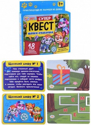 Набор игровой Умные игры ""Супер-квест. Щенки-спасатели"", картонная коробка, европодвес